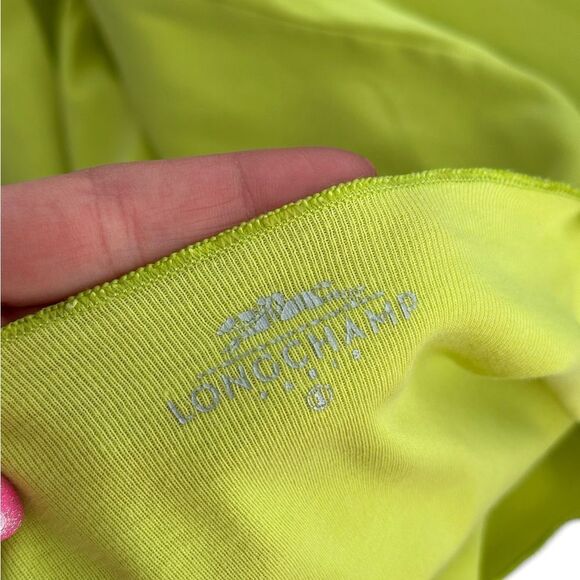 Longchamp Paris Chartreuse Green V Neck 3/4 Sleeve Casual Basic Top - Picture 5 of 7